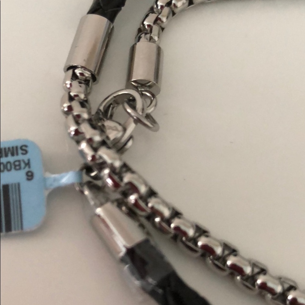 SIMPLY VERA UNISEX STAINLESS STEEL LEATHER WRAP - Picture 8 of 16